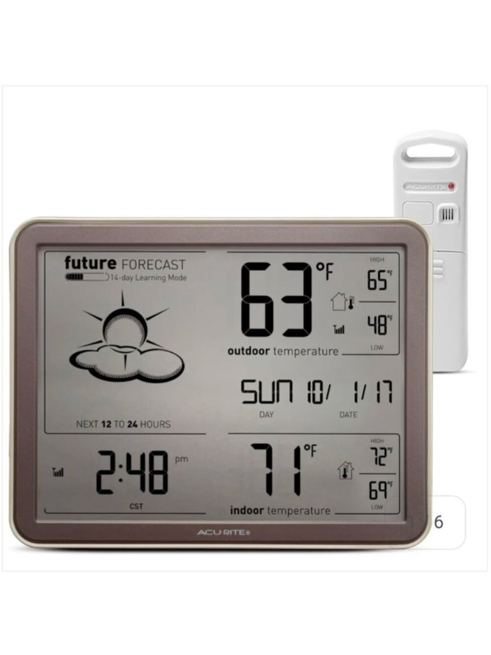 AcuRite Future Forecast Wireless Weather Forecast Station Large Display *Used